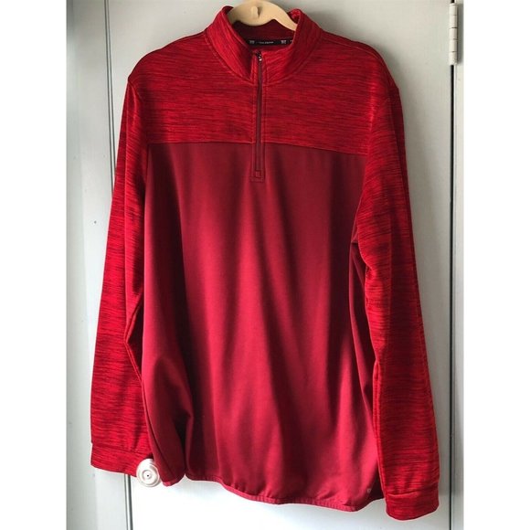 Tek Gear Warm Tek Quarter Zip Red Fleece textured - Picture 1 of 7